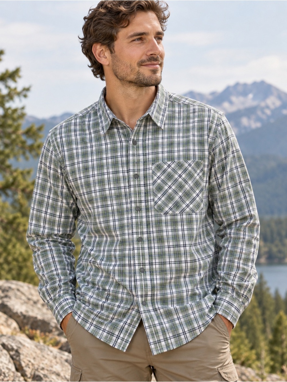 Columbia Insect Blocker Shirt Mens Medium Hiking Camping Outdoor Long Sleeve